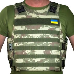 Плитоноска зі встановленням бічного та кевларового захисту Kirasa піксель KI102-1