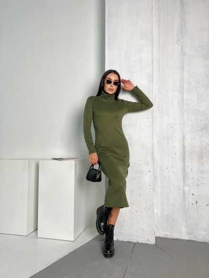 Женское облегающее платье-гольф миди NB24002 цвет хаки, размер 50/52 | Зображення 2