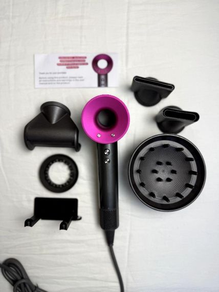 Фен Super Hair Dryer рожевий з іонізацією та турборежимом 5 насадок | Зображення 2