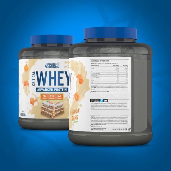 Протеїн Applied Nutrition Critical Whey Protein Powder 2kg (2kg - 67 Servings) (Carrot Cake) | Зображення 1