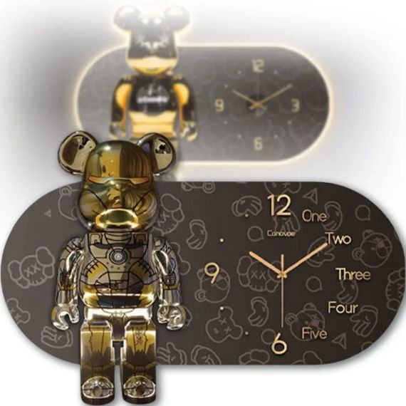 Годинники настінні овальні "Ведмедик" з LED підсвічуванням (NCH-40-60) | Зображення 1