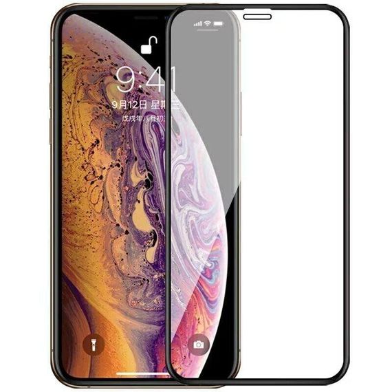 Захисне скло 2.5D на весь екран для iPhone X / XS колір Чорний