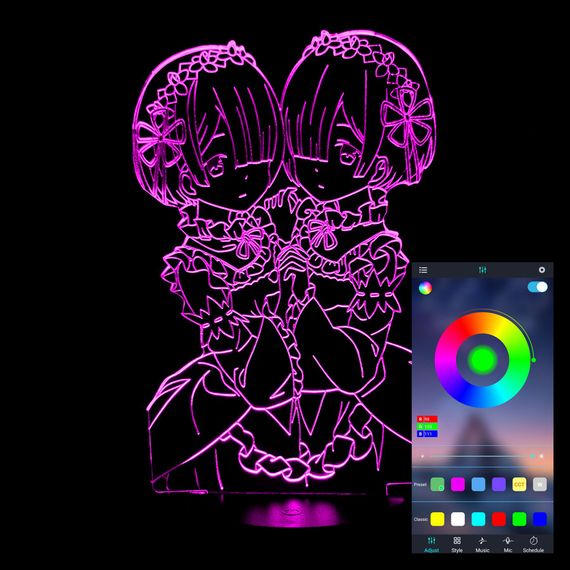 Акриловый светильник-ночник управление с телефона Рэм и Рам tty-n001198