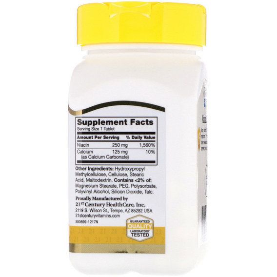 Ниацин 21st Century Niacin 250 mg 110 Tabs | Зображення 1