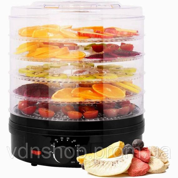 Сушарка для фруктів та овочів 5 ярусів 800Вт чорний Rainberg RB-912 електро дегідратор GT-13