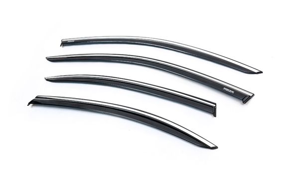 Ветровики с хромом SD (4 шт, Niken) для Skoda Superb 2016-2024 гг | Зображення 1