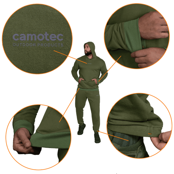 Спортивний костюм Basic Hood Cotton Олива (7383), S | Зображення 2