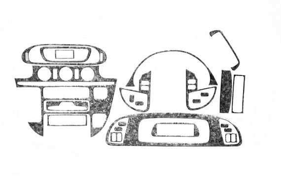 (cdi, 2000-2006) Накладки на панель (Meric) Черный рояль для Mercedes Sprinter 1995-2006 гг. | Зображення 2