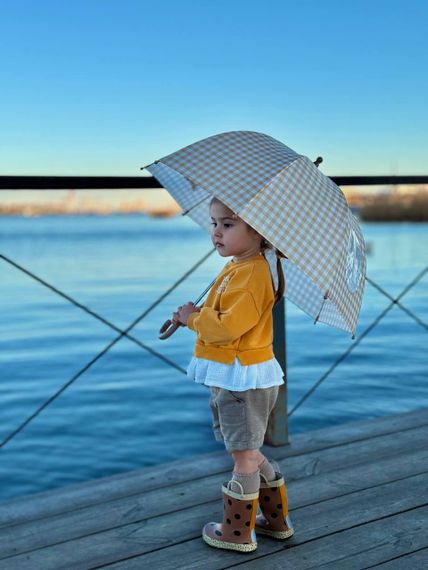 Парасолька дитяча напівавтомат Бежевого кольору | Зображення 4