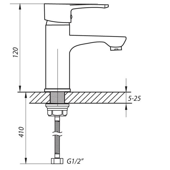 Змішувач для умивальника ZERIX JEX 450 (ZX2935) | Зображення 1