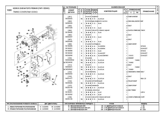 Daewoo Nubira. Каталог деталей і складальних одиниць. | Зображення 4