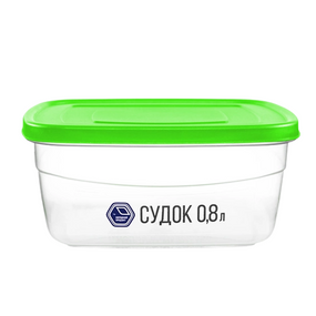 Контейнер універсальний 0,8л прозорий/зелений Народний продукт