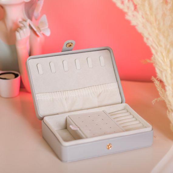 Скринька для прикрас з еко шкіри 16×11×4.7 см органайзер для ювелірних виробів HP-5-30G | Зображення 5