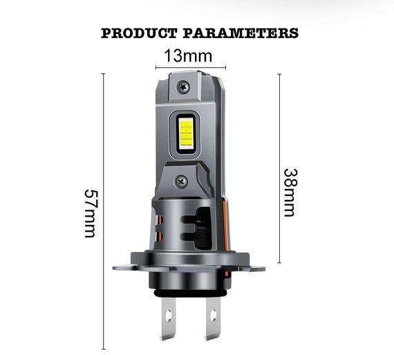 LED автолампа H7 STELLAR S25 24W 3800Лм 6000K CANBUS з кулером (2 шт) | Зображення 1