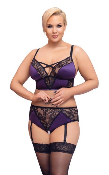 Еротичний комплект BH Set purple/black XL Sex Aura | Зображення 5
