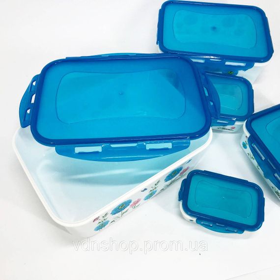 Набір контейнерів UNIQUE UN-1514 5шт. Колір: блакитний EC-90 | Зображення 5