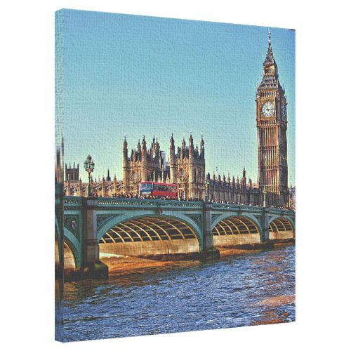 Картина на холсте Вестминстерский мост Биг-Бен 40x50 см (H4050_GOR015)