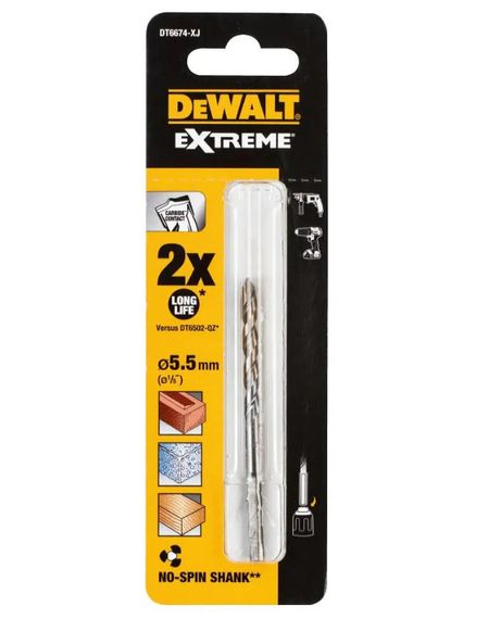 Свердло по бетону/цеглі/каменю DeWALT EXTREME діаметр 5.5 мм (DT6674)