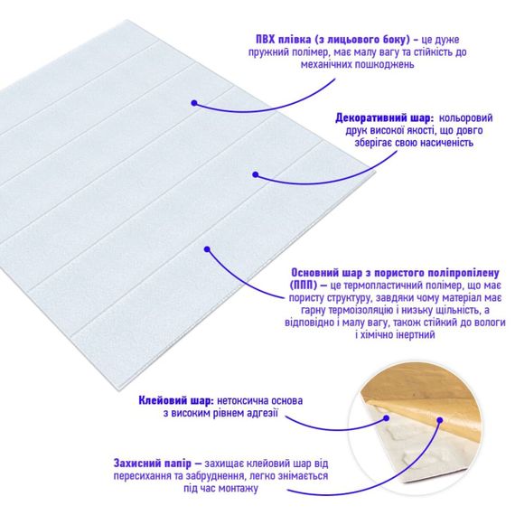 Панель стінова 3D 700х700х4мм біла вагонка (D) SW-00001964 | Зображення 1