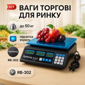 Ваги торгові для ринку 50 кг Rainberg RB-302 50кг, Ваги торгові для фруктів підприємства EY-68