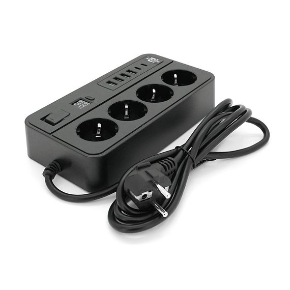 Сетевой фильтр с защитой от перенапряжения G13H, 3000W, 4 Socket+4 USB 3, 2м | Зображення 4