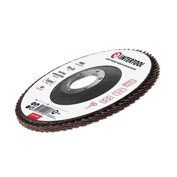 Диск шліфувальний пелюстковий 115*22 мм, K80 INTERTOOL BT-0108 | Зображення 2