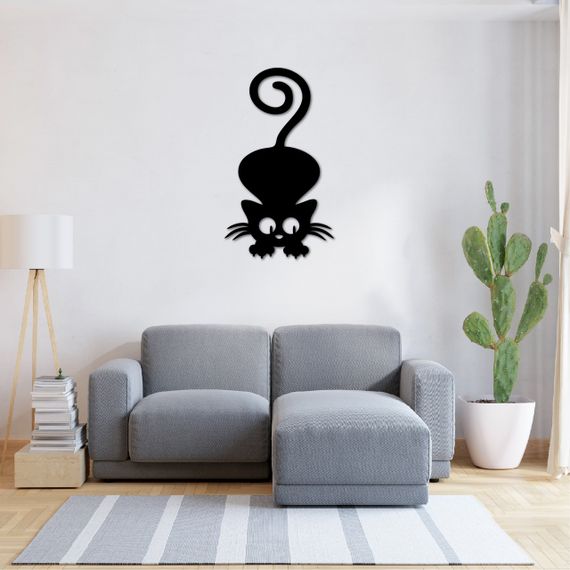 Панно декоративная картина на стену Игривый кот LED подсветка 450х255 acr-p000121 | Зображення 6