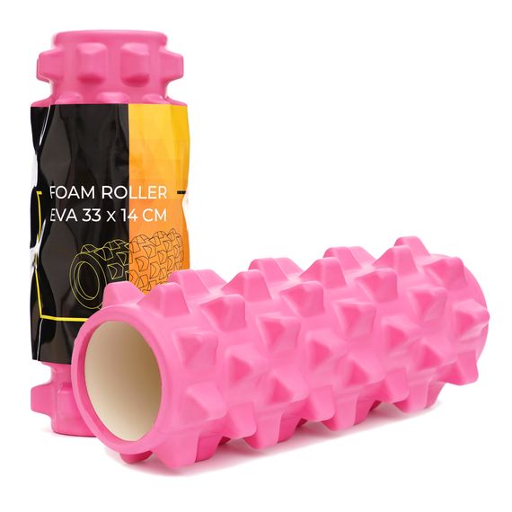 Масажний ролик Cornix EVA 33 x 14 см (валик, ролер) XR-0323 Pink