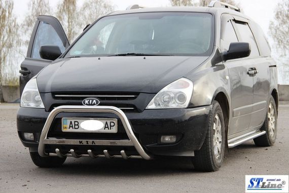 Кенгурятник WT004 (нерж) для Kia Carnival 2002-2013 гг | Зображення 1