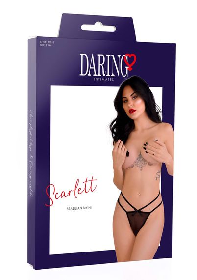 Трусики напівпрозорі з бантиками Daring Intimates Scarlett, чорний, S/M | Зображення 5