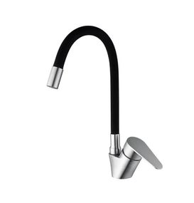 Змішувач для кухні Mixxus NEO-011 REFL.Black із силіконовим виливом (MI6558)