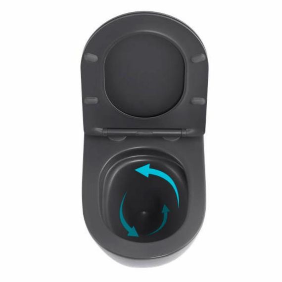 Унітаз підвісний Robin Ultra Quiet 490×365×325 мм, Anthracite, із сидінням Slim Duroplast/Soft-close/Quick Release | Зображення 5