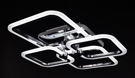 Люстра світлодіодна стельова LED світильник для квартири на стелю лед з пультом 26116 Хром 11х48х60 см. | Зображення 1