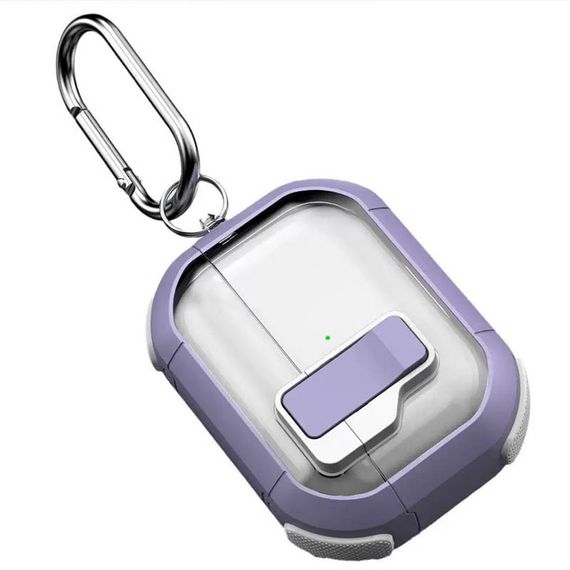 Футляр протиударний Locking Button для навушників Airpods Pro 2 / Pro Light Purple | Зображення 4