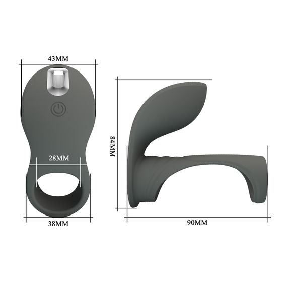 Насадка с вибрацией Pretty Love - MASTER RING GRAY, BI-210199-1 sexstyle | Зображення 5