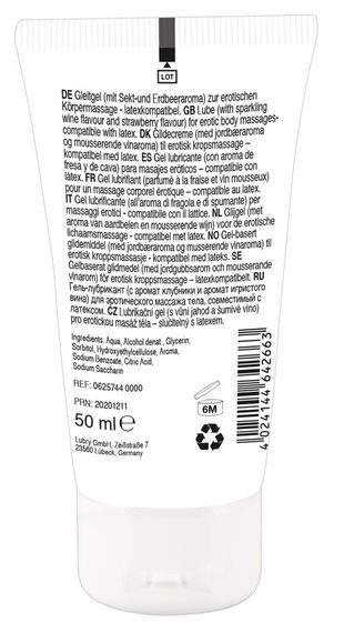 2в1 лубрикант та масажне масло - Lick It! Sparkling Wine And Strawberry, 50 мл Sex Aura | Зображення 1