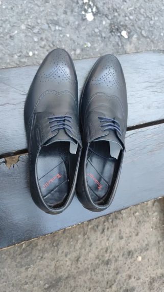 Шкіряні туфлі дербі, сині 41 розмір | Зображення 2