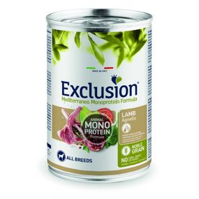 Полнорационный влажный корм Exclusion Adult Lamb All Breeds с ягненком для взрослых собак всех пород 400 г консерва