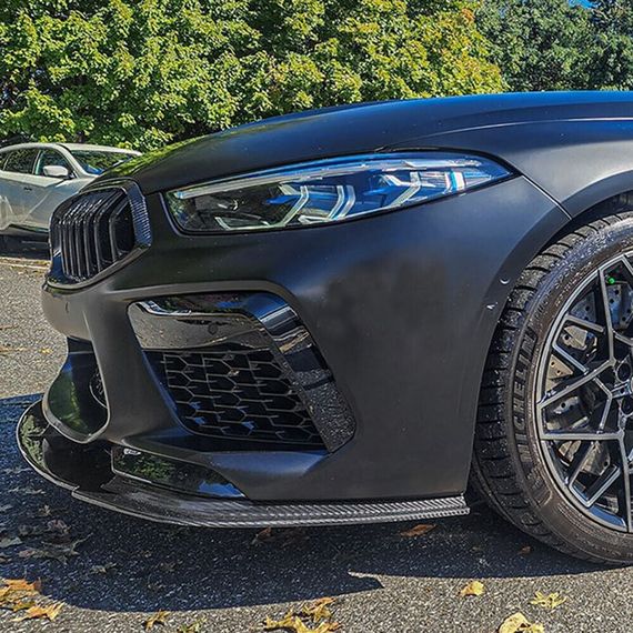 Накладка на передній бампер Lip (для F91/F92/F93 M8, Карбон) для BMW 8 cерія G14/G15/G16 2018- рр | Зображення 4
