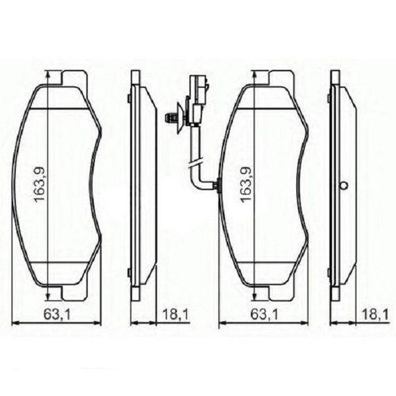 Гальмівні колодки Bosch дискові задні NISSAN/OPEL/RENAULT Movano/Master "R"10 0986494499 | Зображення 1
