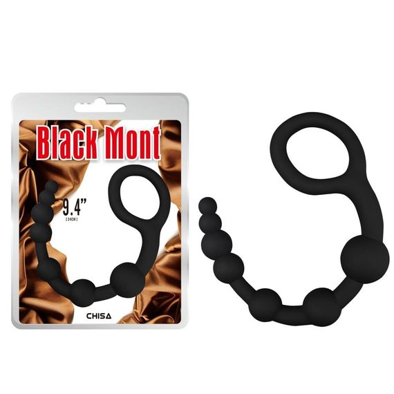 Анальний ланцюжок Chisa Black Mont 9.4 з ланками різних діаметрів, чорна Sex Aura