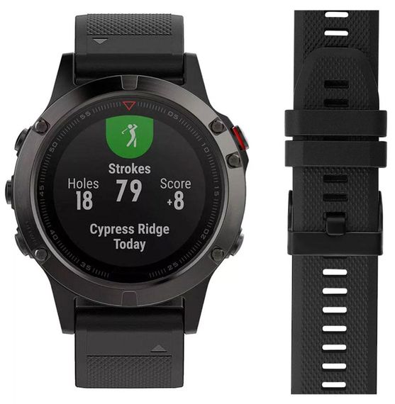 Силіконовий ремінець Primo для годинника Garmin Fenix 5 / 5 Plus / Fenix 6 / 6 Pro - Black | Зображення 2
