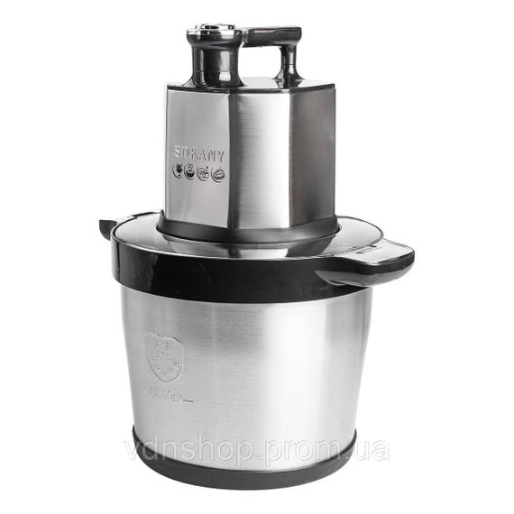Чоппер измельчитель 800 Вт с чашей на 4,5 литров 6 лезвий мясорубка Sokany SK-06033 | Зображення 3