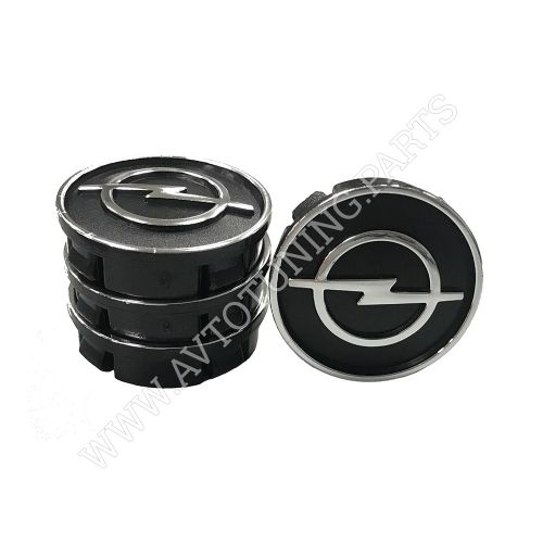 Заглушка колісного диска Opel 60x55 чорний ABS пластик (4шт.) 50009