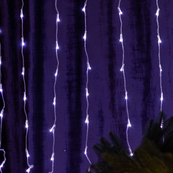 Гірлянда Водоспад 3х2 м 210 LED (480 L) лампочок світлодіодна прозорий дріт 10 ниток 8 режимів Білий 1733047W | Зображення 6