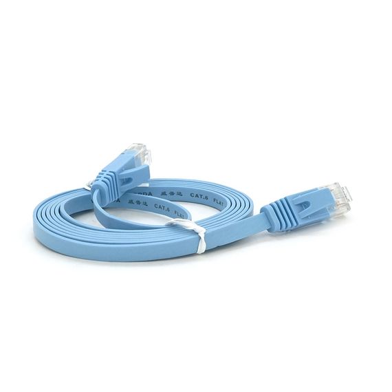 Патч-корд литой плоский WEEPDA, UTP, RJ45, Cat.6.1.5m, синий | Зображення 1