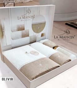 Подарунковий набір рушників La Maison, 3 шт. з ароматом Olivia