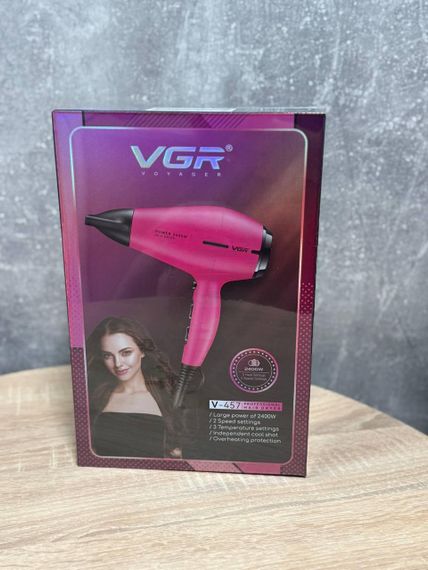 Фен профессиональный для волос VGR V-457 2 скорости 3 температурных режима холодный обдув 2400 Вт Розовый | Зображення 4