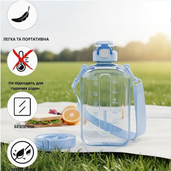 Спортивна пляшка для води SPORT (750 мл) — BPA-free пластик, блакитна | Зображення 9