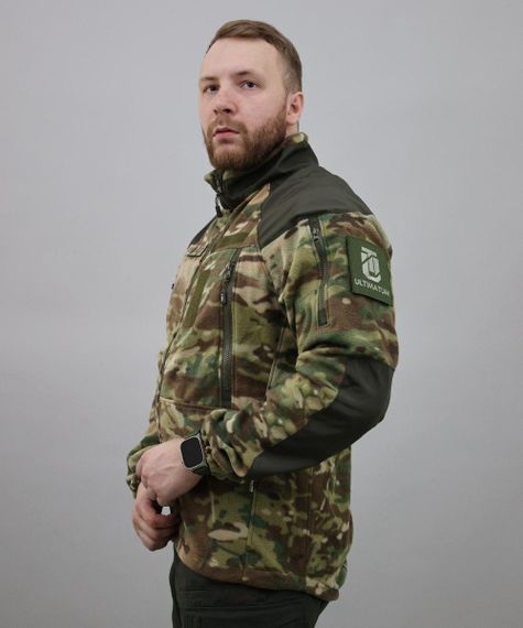 Тактическая кофта Ultimatum Delta Мультикам,флисовая кофта на молнии с шевронами, мужская флиска multicam | Зображення 1